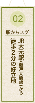 02【駅からスグ】JR大元駅(瀬戸大橋線)から徒歩2分の好立地